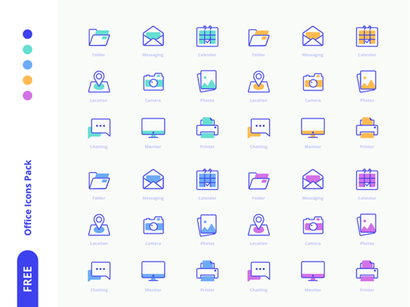 18 Free office icons (SVG + Sketch formats)