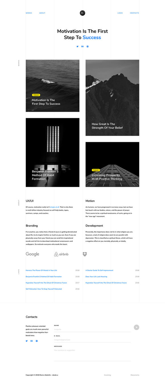 Portfolio landing template preview