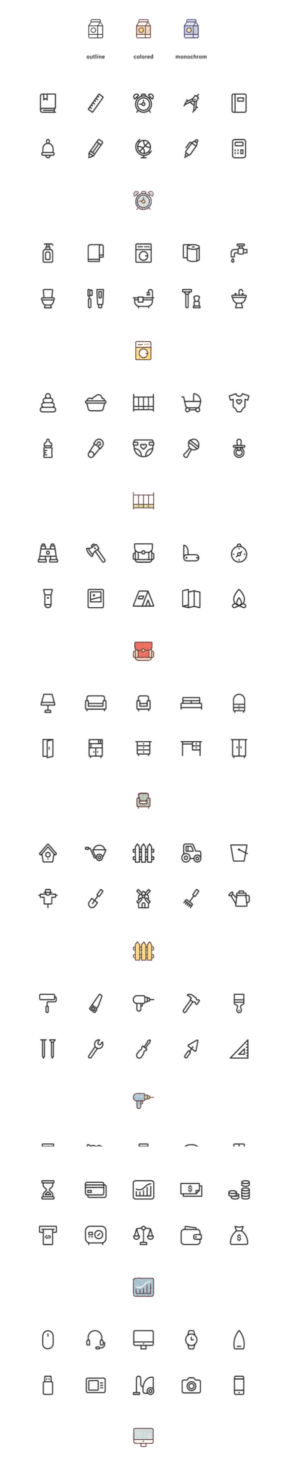 150 vector icons preview