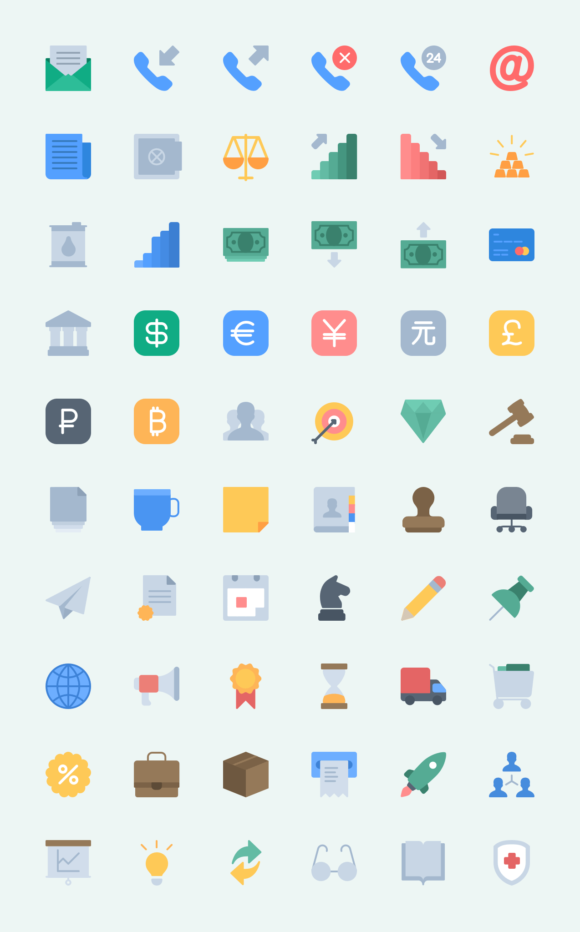 Business coloured icons preview