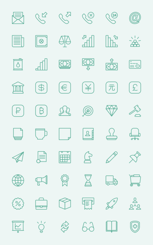 Business outline icons preview