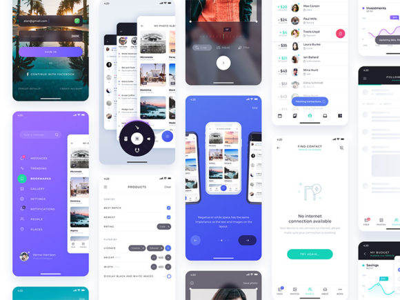 Atro: Free UI kit with 12 ready-made app screens