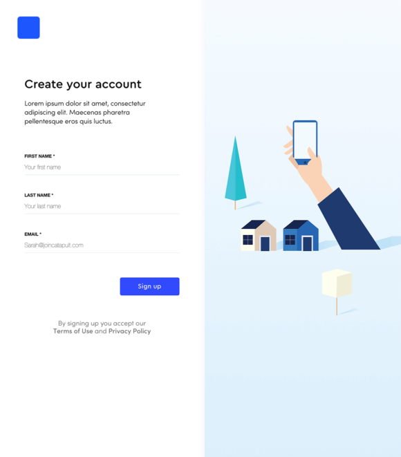 Signup flow, preview 01