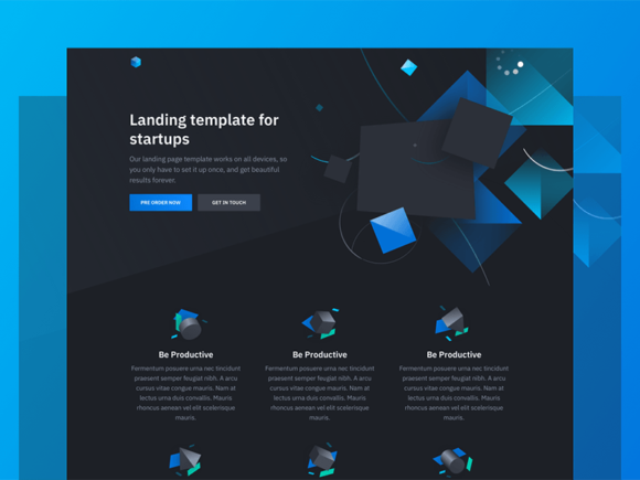 Solid: Free HTML template featuring 3D illustrations