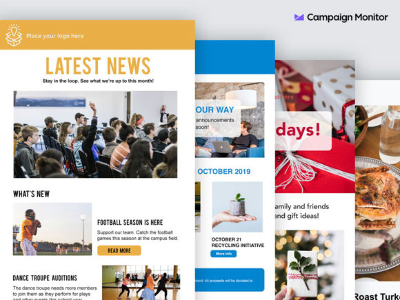 4 Free email templates from Campaign Monitor