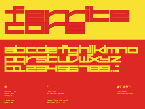 Ferrite Core: A free futuristic font
