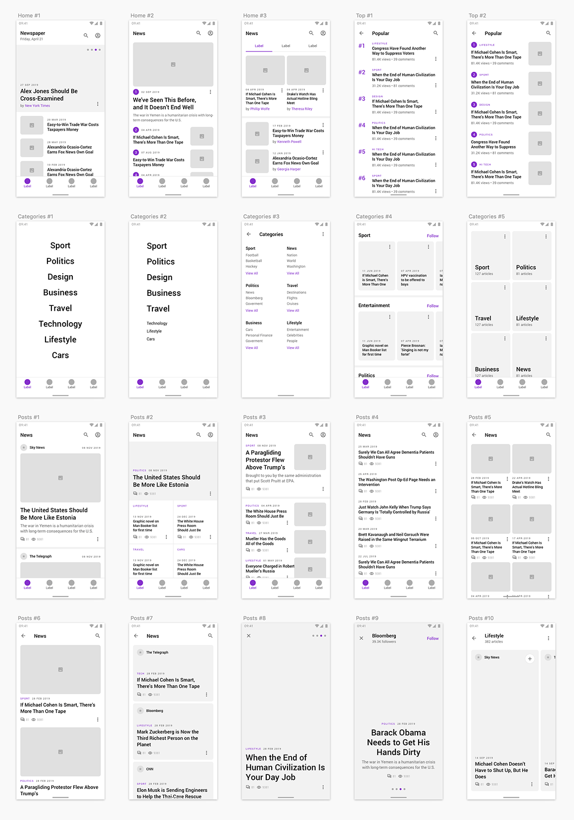Fragments: Android wireframe kit - Freebiesbug