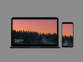 Pixel 4 and Pixelbook Go mockups