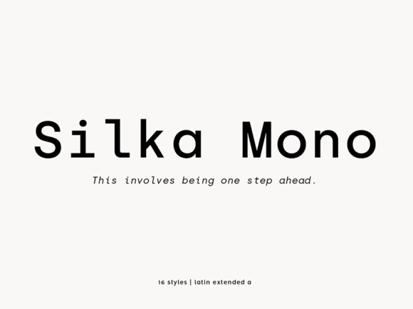 Silka Mono: Free regular monospaced font