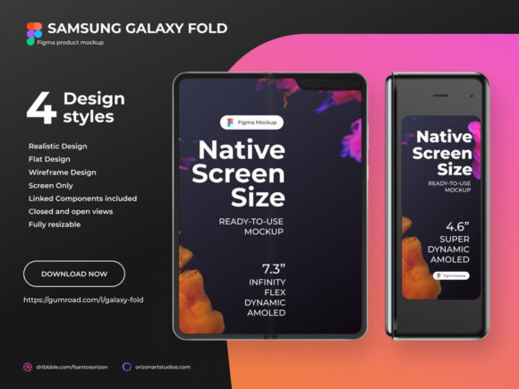 Galaxy Fold mockup for Figma