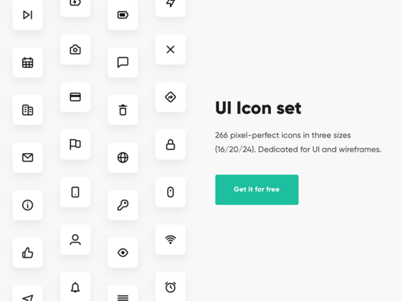 266 icons for user interfaces