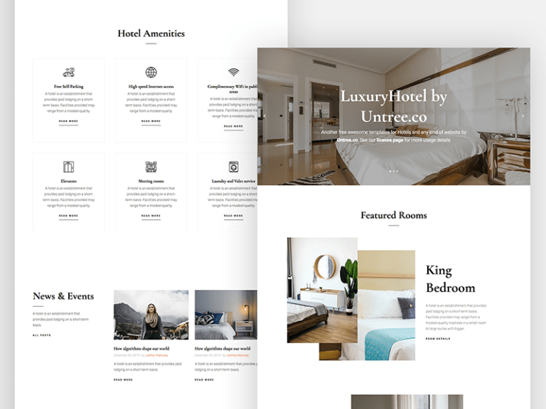 Luxury Hotel: Free Html Template - Freebiesbug