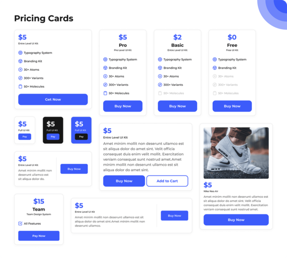 Pricing tables preview