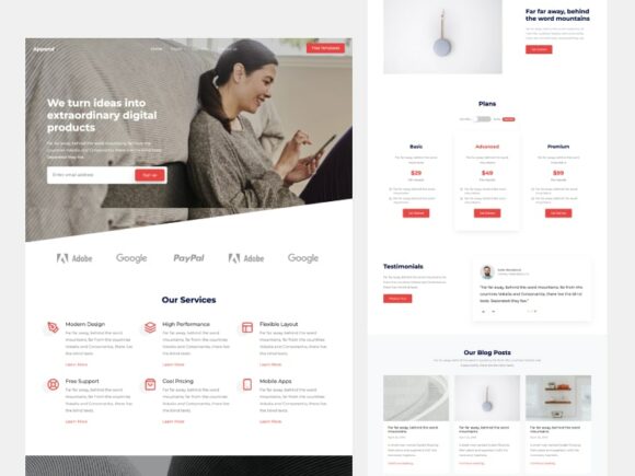Append: Free Bootstrap HTML template