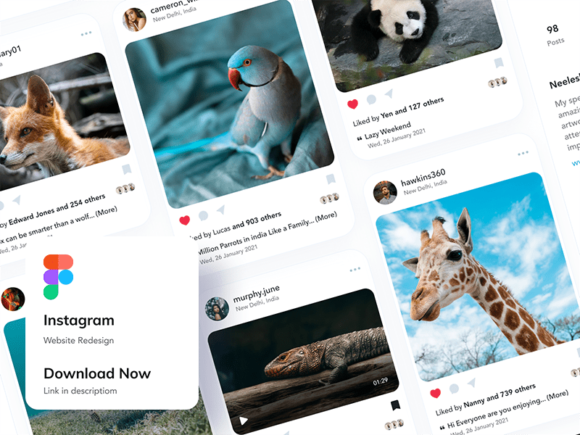 Instagram website redesign - Figma template
