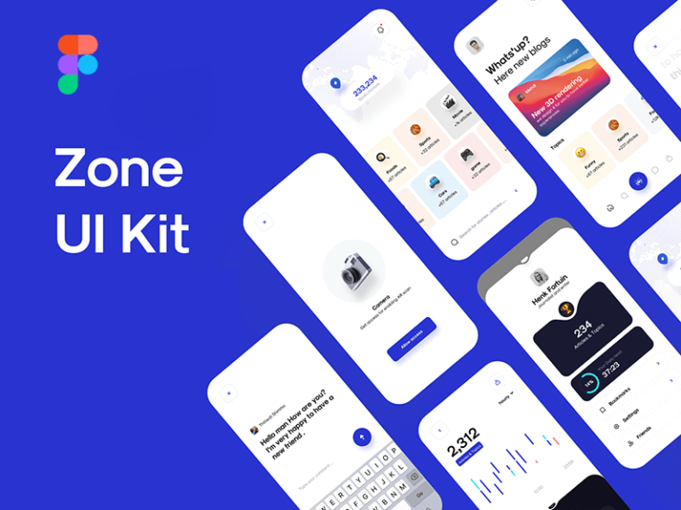 Zone: UI kit for mobile app design - Freebiesbug