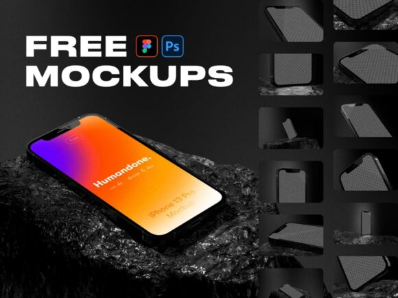 iPhone 13 mockups for Photoshop and Figma