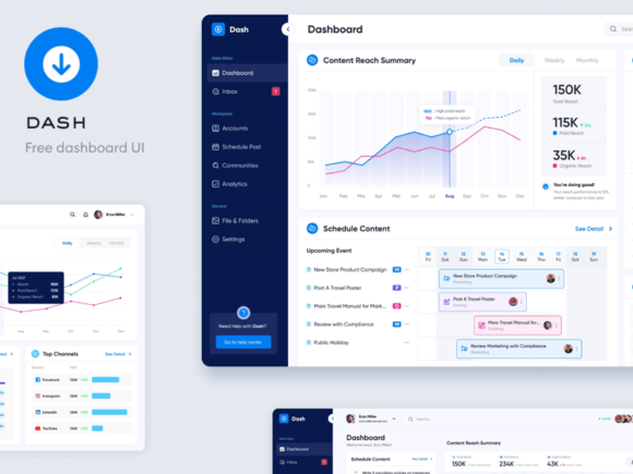 Dash: Free Dashboard Template for Figma