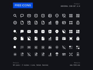 Universal Icon Set: 60 free icons [Figma] - Freebiesbug