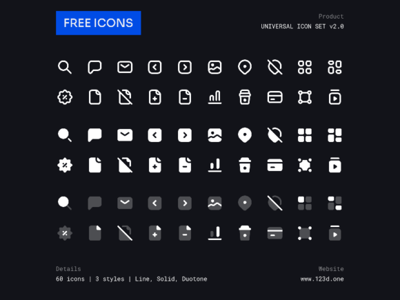 Universal Icon Set: 60 free icons [Figma]
