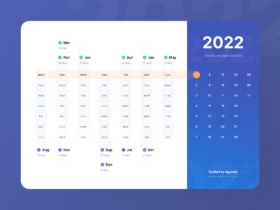 One Page Calendar UI - 2022