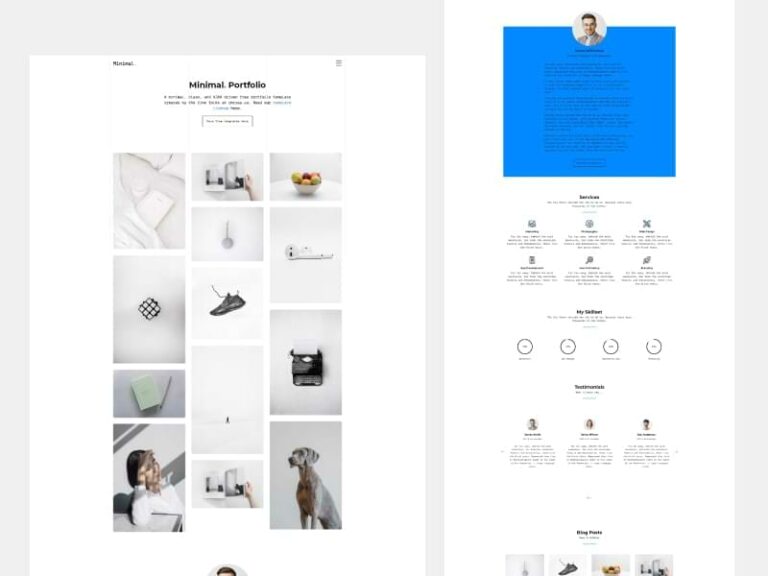 Minimal: Free Bootstrap HTML Portfolio Template - Freebiesbug