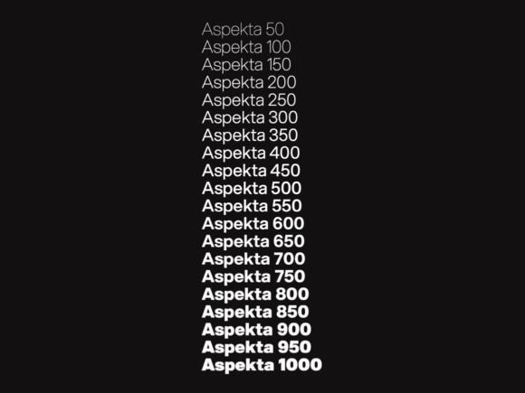 Aspekta font weights