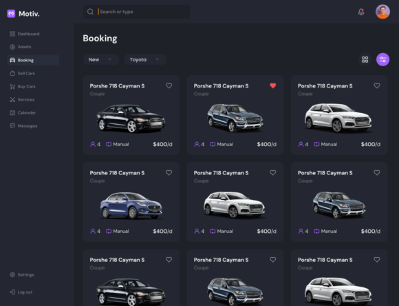 Car list - Dark mode