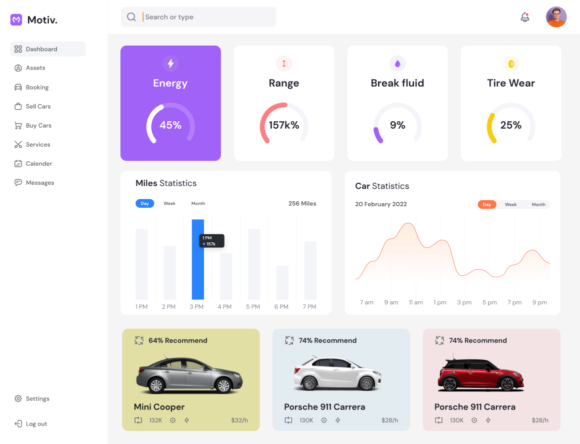 Dashboard - light mode