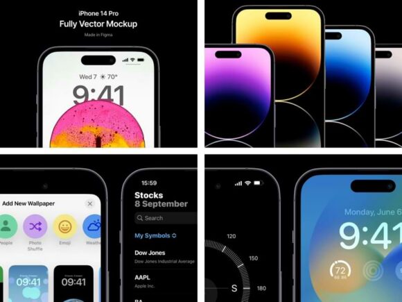 A collection of the Best Free iPhone 14 Mockups
