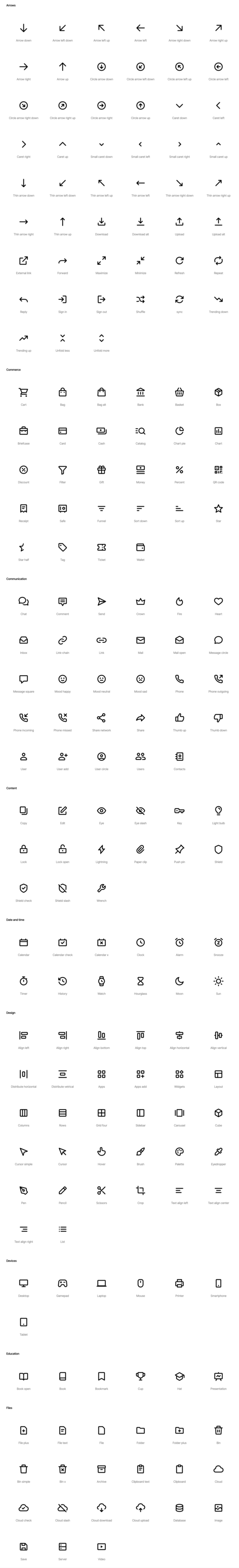 Free Universal Icons preview