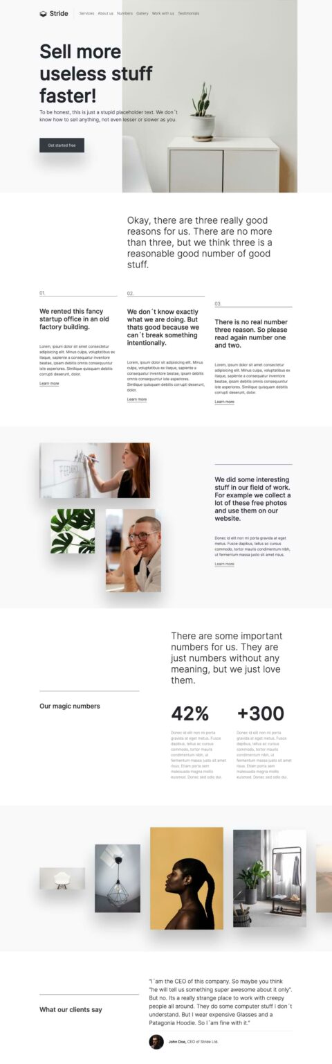 Stride: Clean and Modern Bootstrap Template - Freebiesbug