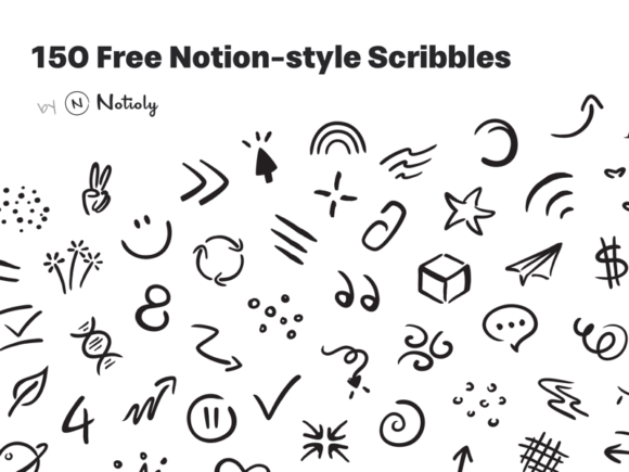 150 Free Notion-style Scribbles [SVG & PNG]