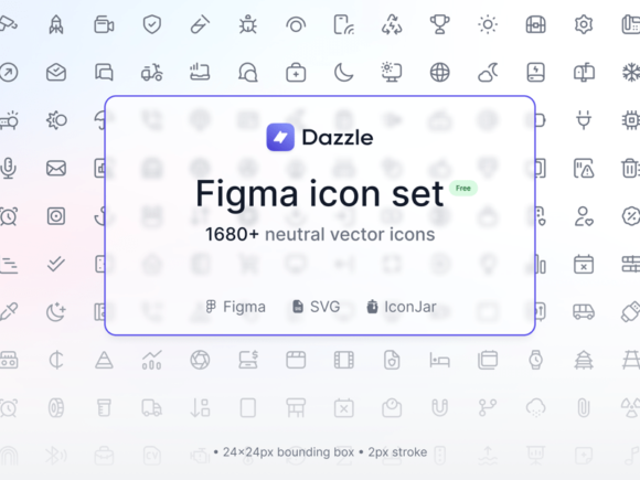 Dazzle UI: 1600+ Free line icons for Figma