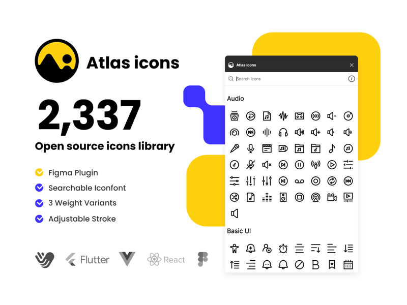 Atlas Icons: 2,000+ Open Source UI Icons - Freebiesbug