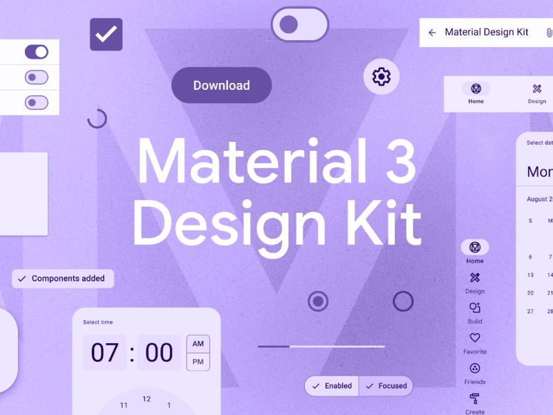 Material 3: Design UI Kit for Figma - Freebiesbug