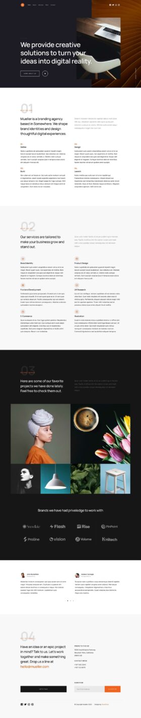 Mueller: Free HTML template for web agencies - Freebiesbug