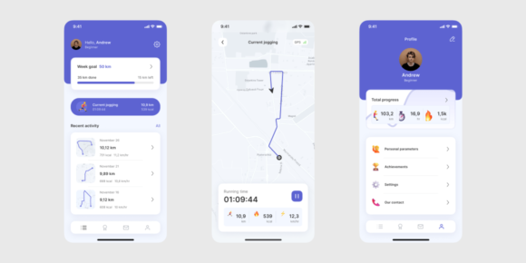 Running App Design Template - Freebiesbug