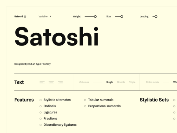 Satoshi: Free modernist sans serif typeface