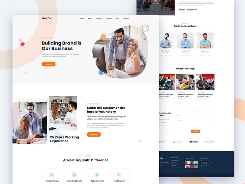 Maxon: Free PSD Template for Agencies