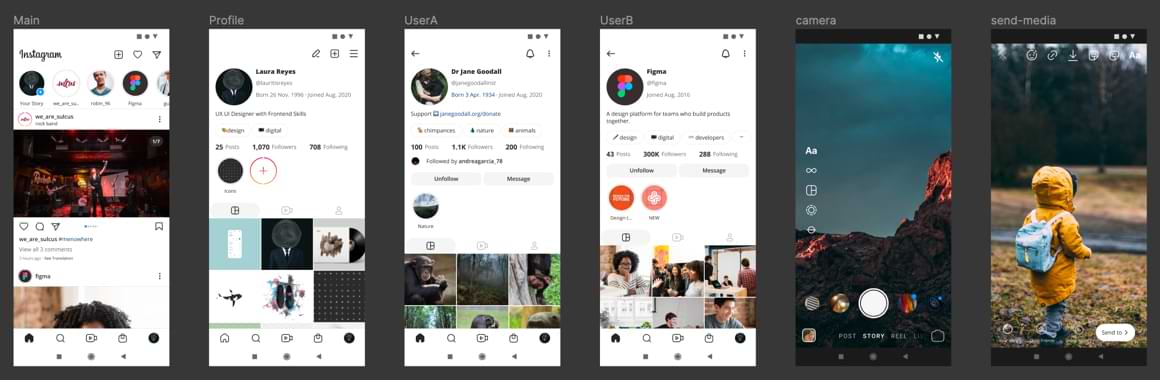Instagram UI Kit for Figma - Freebiesbug