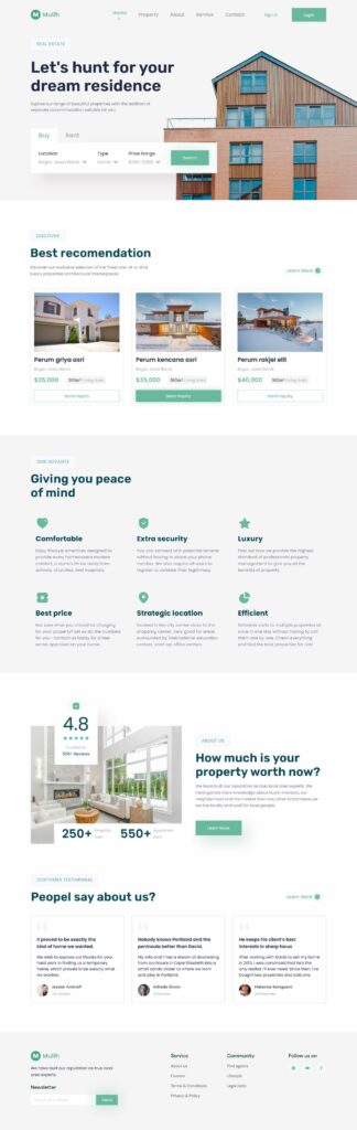 Real Estate Landing Page Template for Figma - Freebiesbug