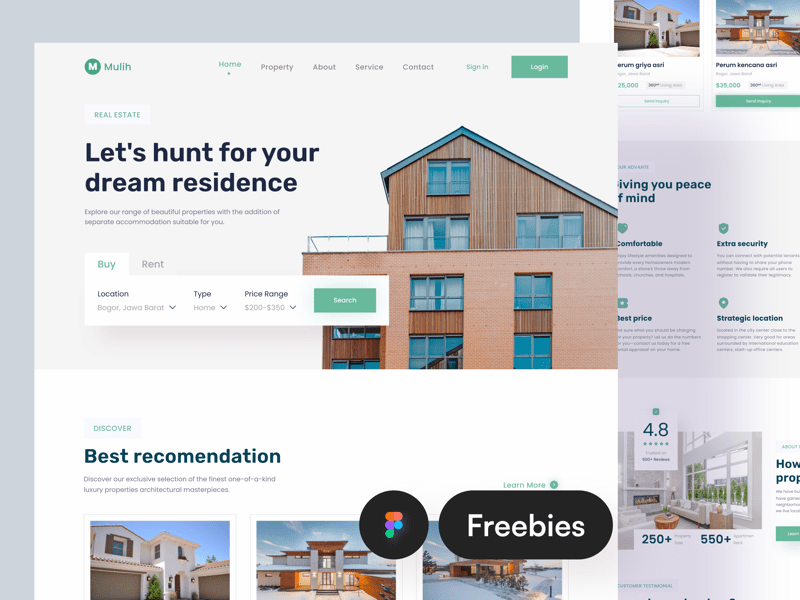 Real Estate Landing Page Template for Figma