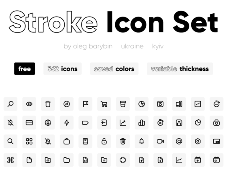 362 Free Stroke Icons for Uesr Interface Design - Freebiesbug