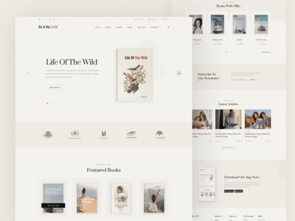 Booksaw: Free Book Store Design Template