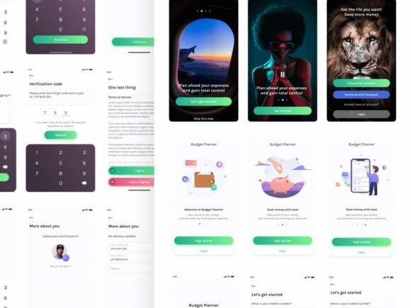 Free Budget Planner UI Kit for mobile apps