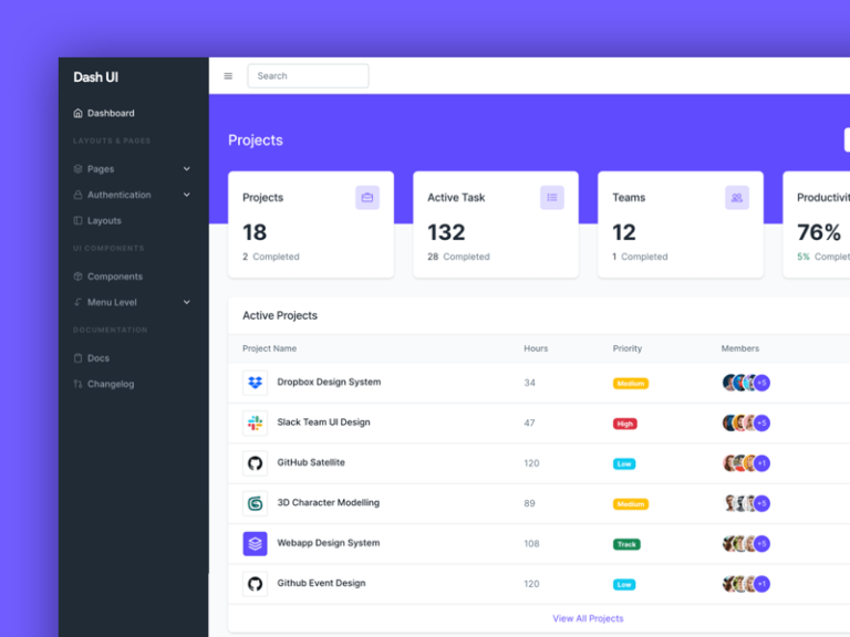 Dash UI: Free Bootstrap Admin Dashboard Template - Freebiesbug