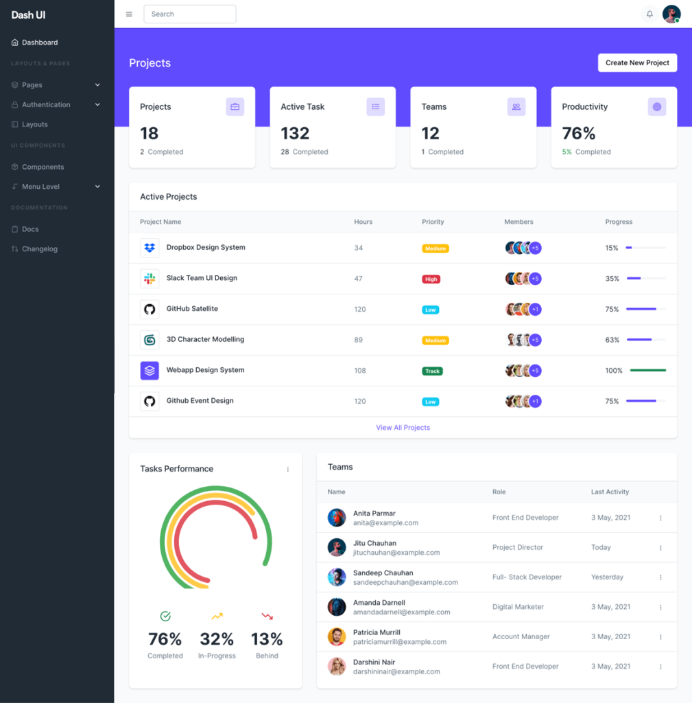 Dash UI: Free Bootstrap Admin Dashboard Template - Freebiesbug