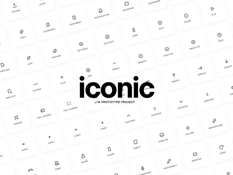 Iconic: Free set of 140 vector icons for UI - Freebiesbug