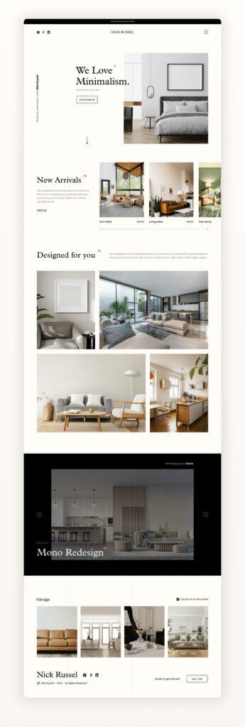 Free Interior Design Landing Page Template - Freebiesbug